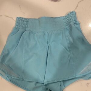 Lululemon Athletica Light Blue Women's Athletic Shorts hi- rise 4” size 2